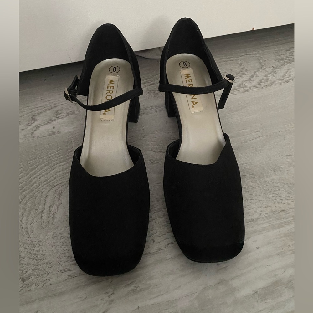 Black Mary janes with heels